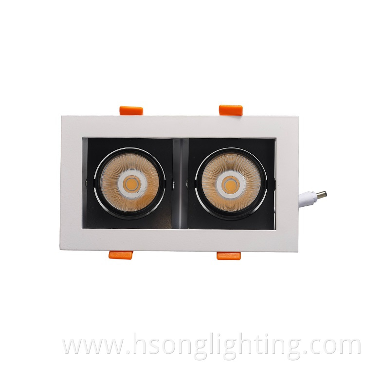 Popular design anti glare dali recessed cob led downlight square 14w full watt for indoor lighting